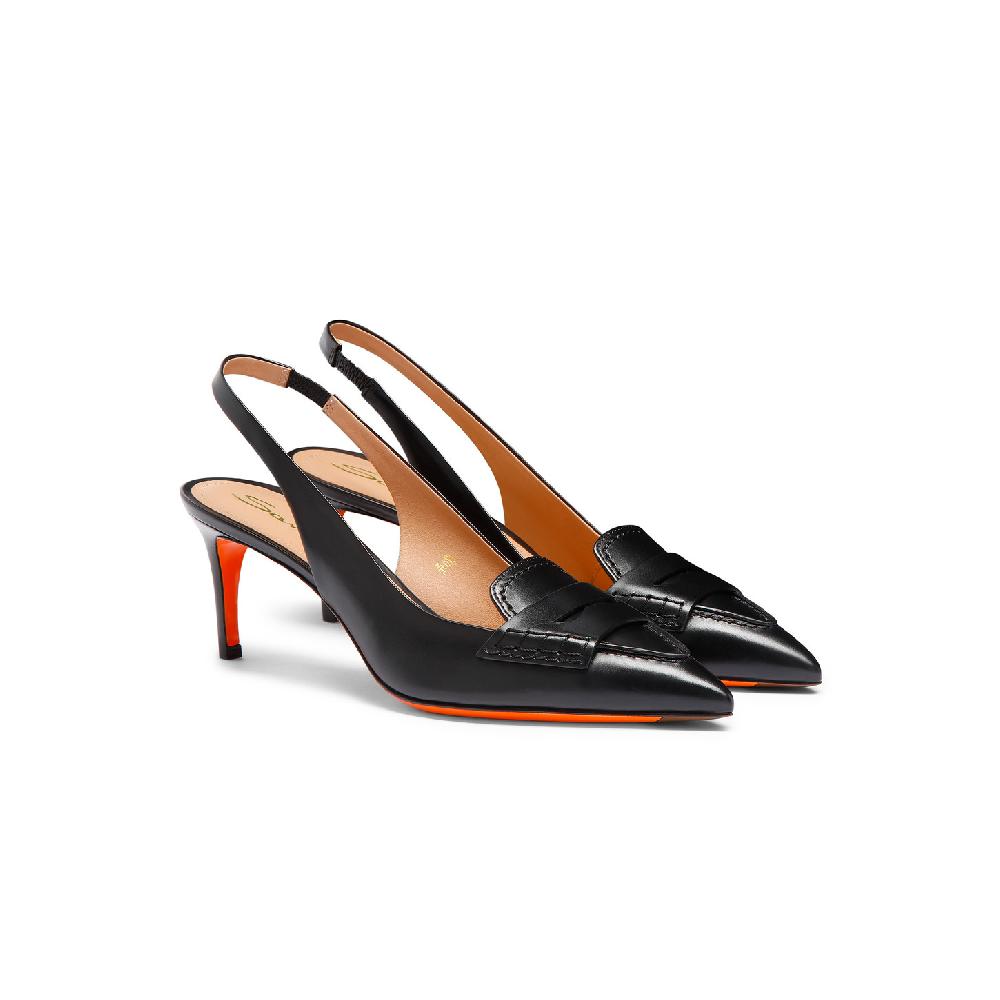 Santoni Décolletés tacco medio da donna in pelle nera Hotsell