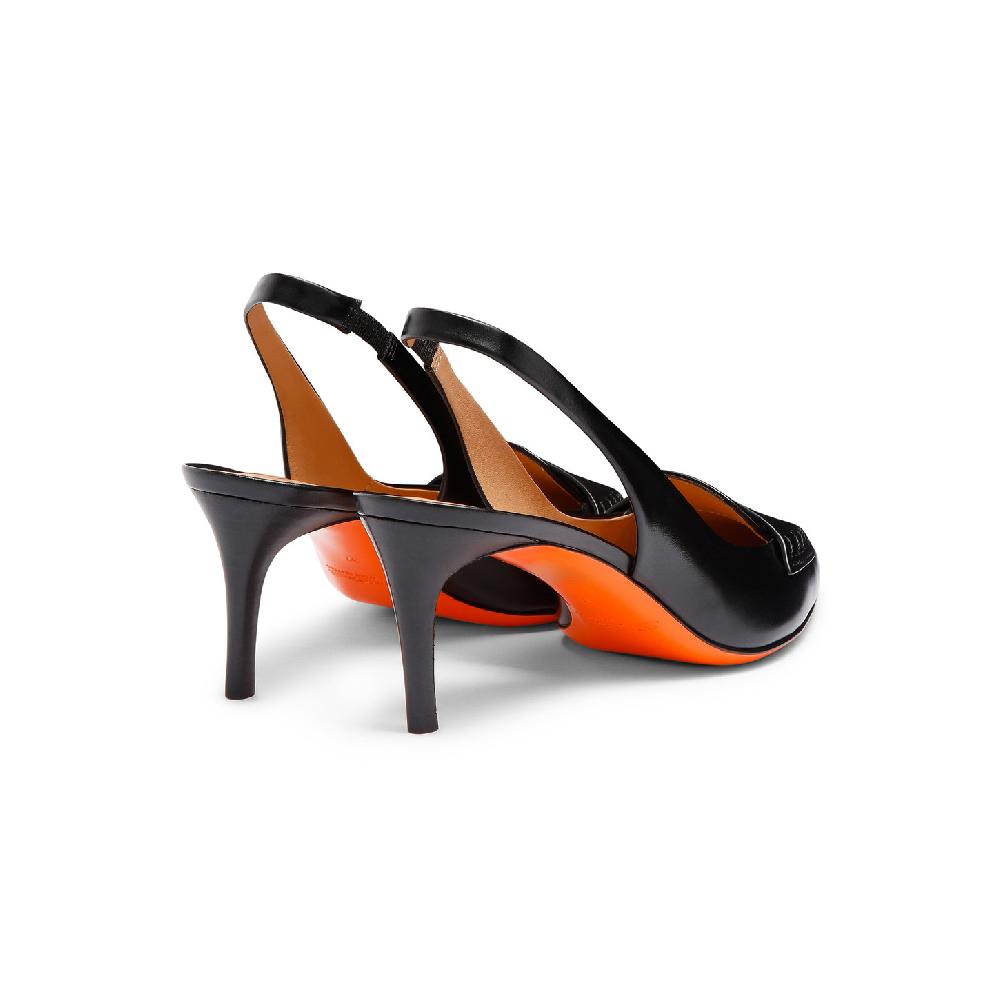 Santoni Décolletés tacco medio da donna in pelle nera Hotsell