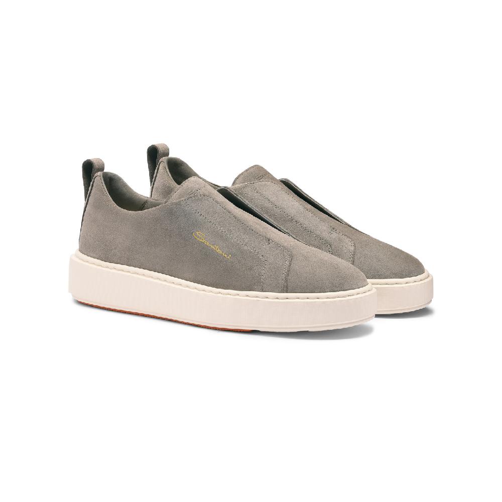 Santoni Sneaker slip-on da donna in suede grigio Vendita Calda