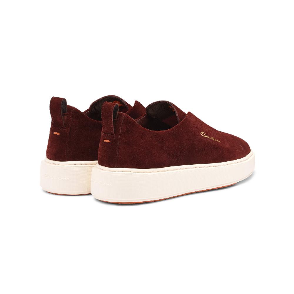Santoni Sneaker slip-on da donna in suede bordeaux Saldi Di Fabbrica