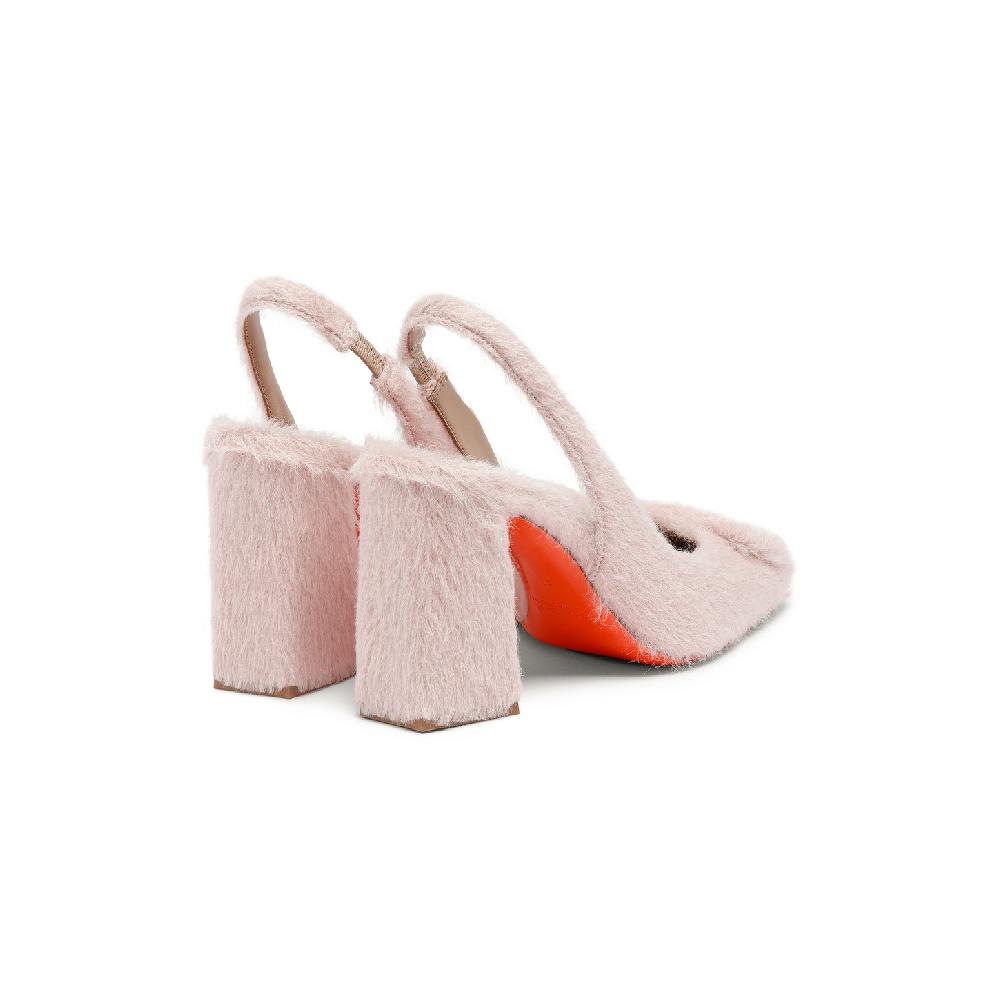 Santoni Décolletés tacco alto da donna in lana rosa Nuova