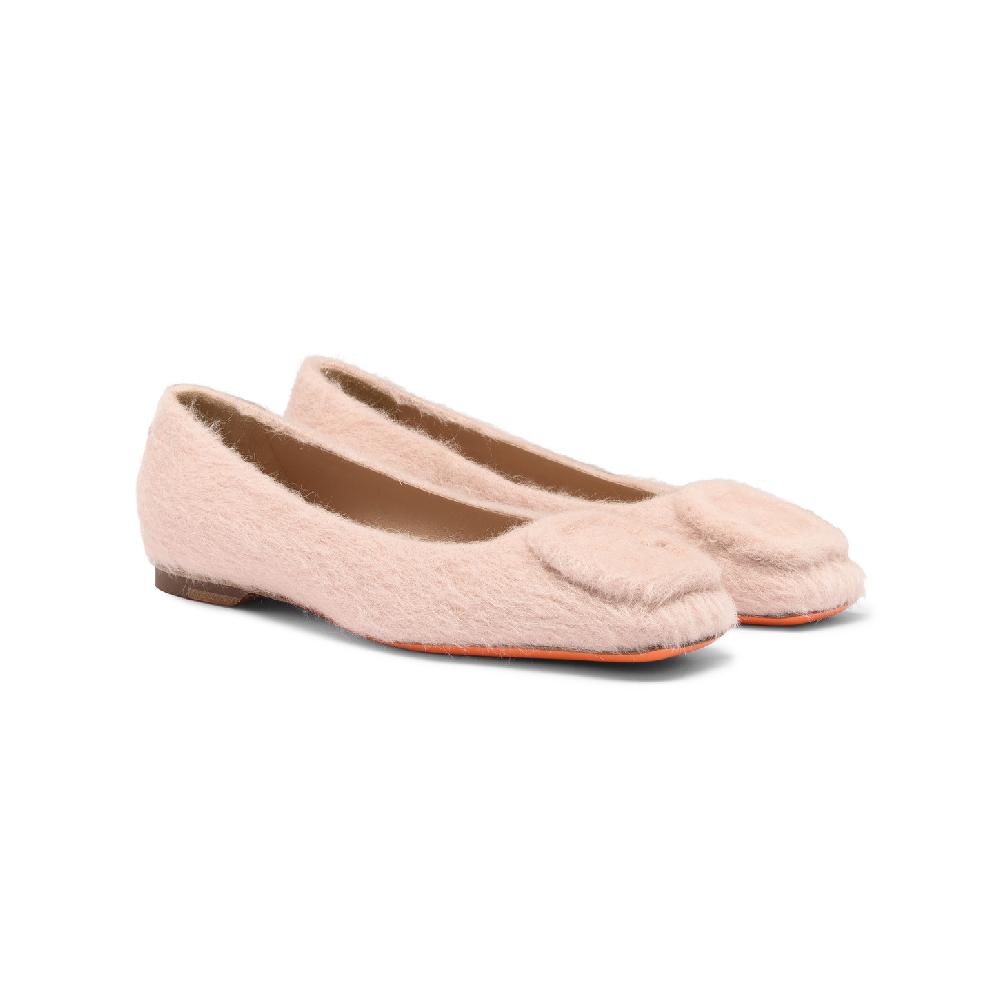 Santoni Ballerina da donna in lana rosa Moda