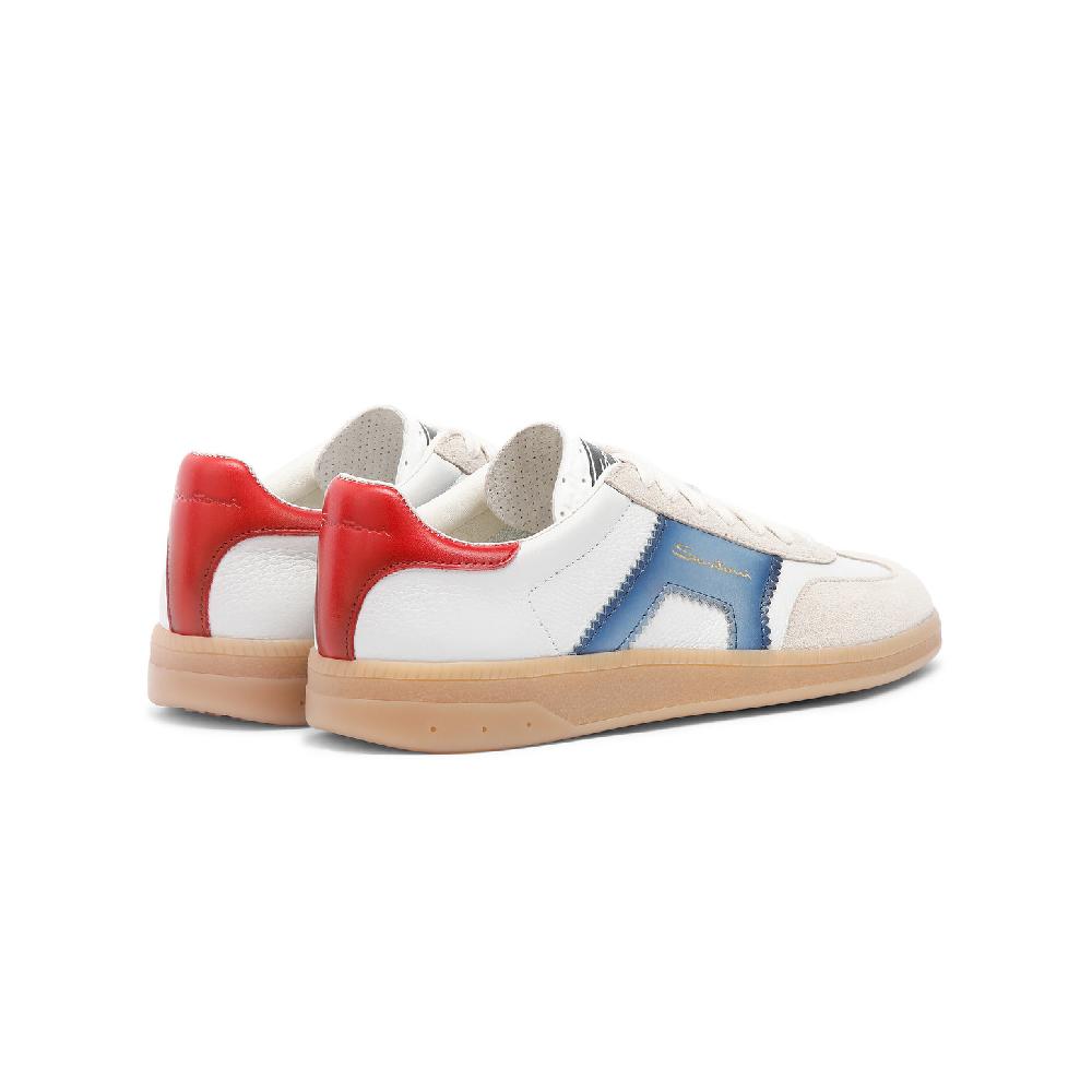 Santoni DBS Oly sneaker da donna in pelle e suede bianco blu e rosso In Linea