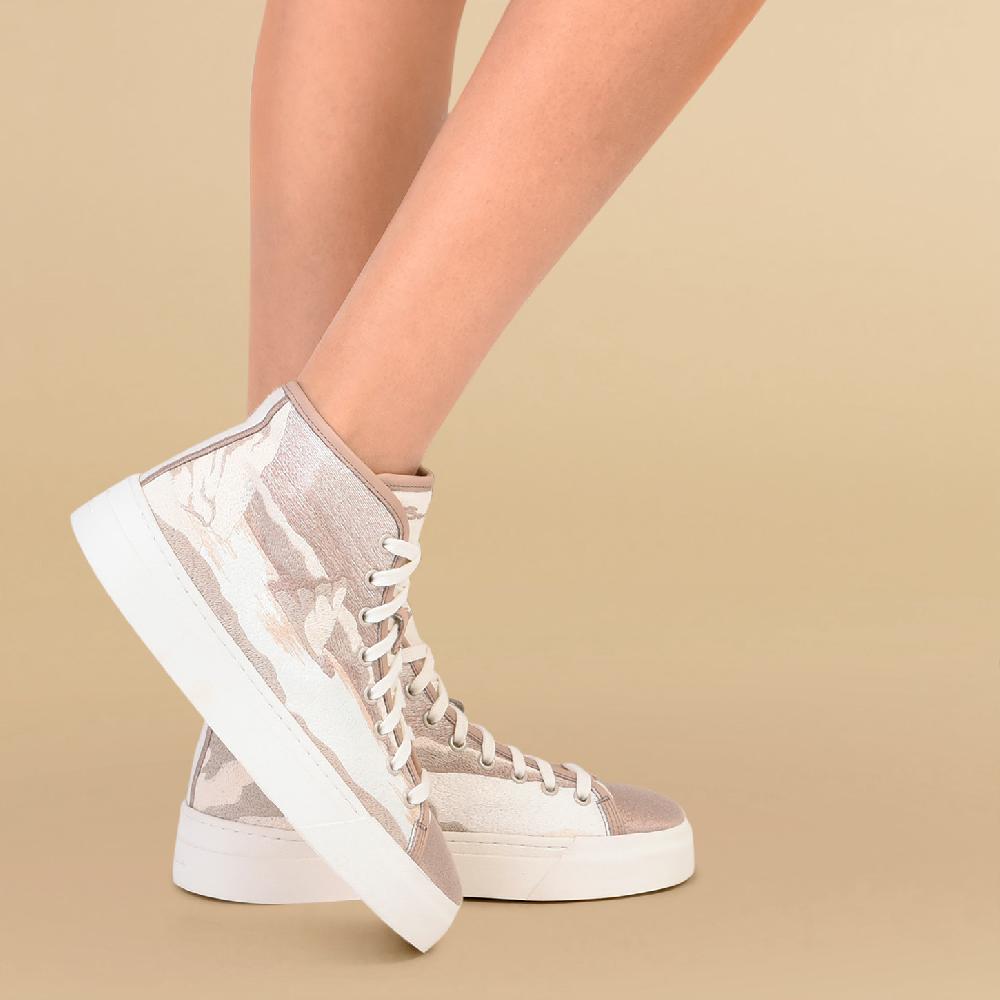 Santoni Sneaker da donna in tessuto beige Nuovo