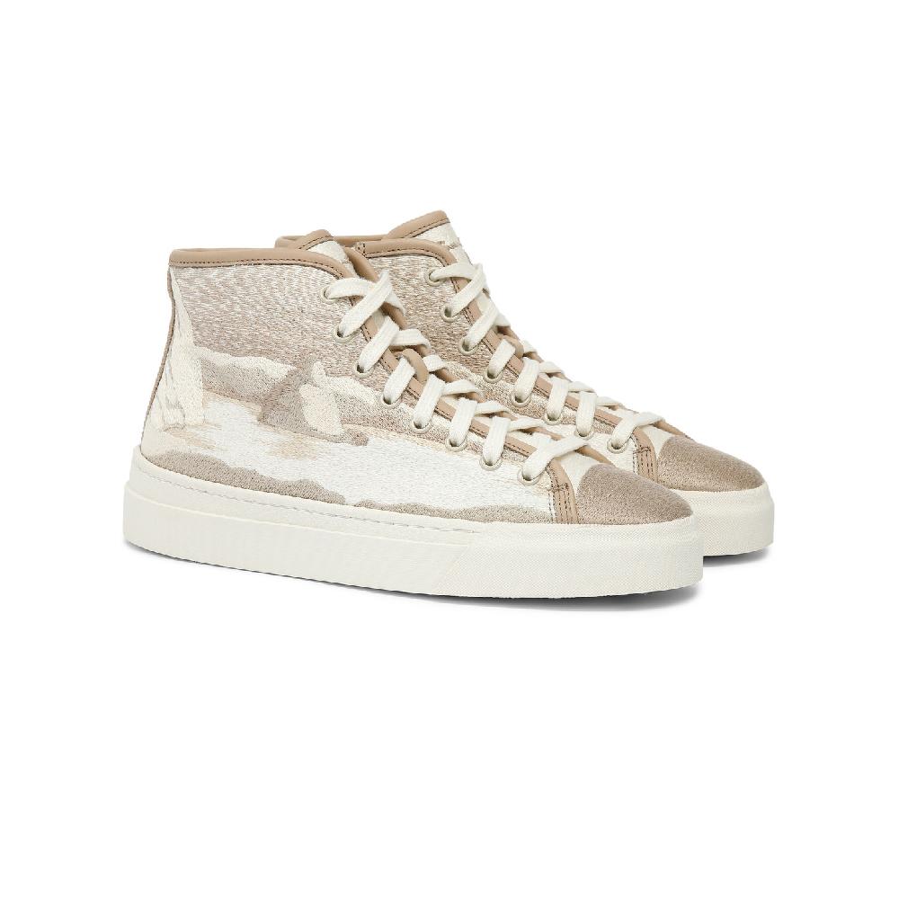 Santoni Sneaker da donna in tessuto beige Nuovo