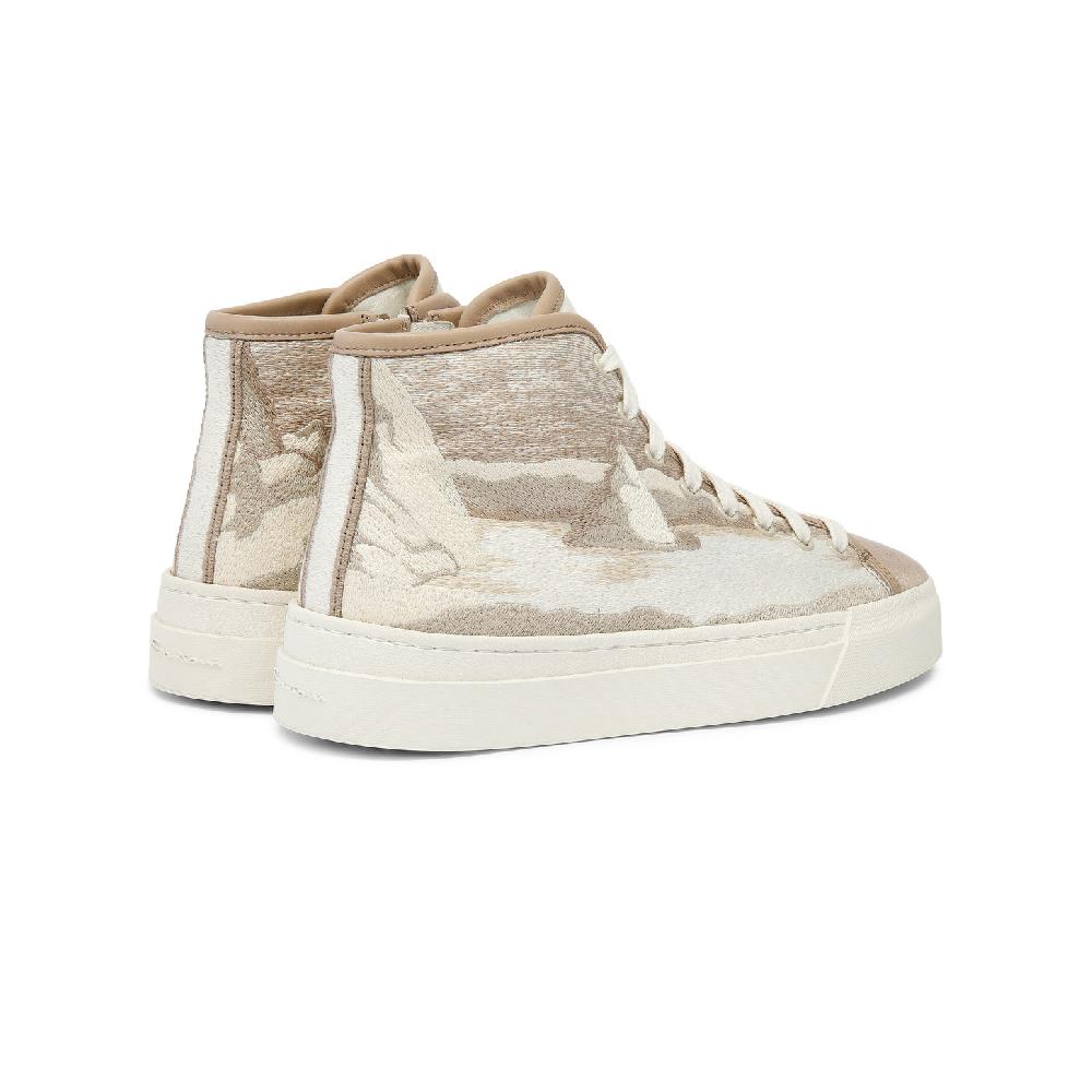 Santoni Sneaker da donna in tessuto beige Nuovo