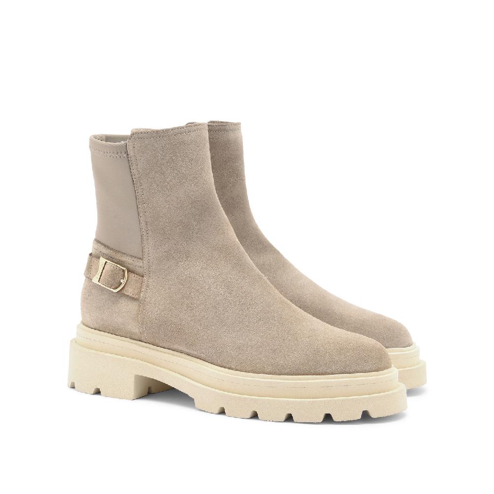 Santoni Stivaletto da donna in suede beige Vendita