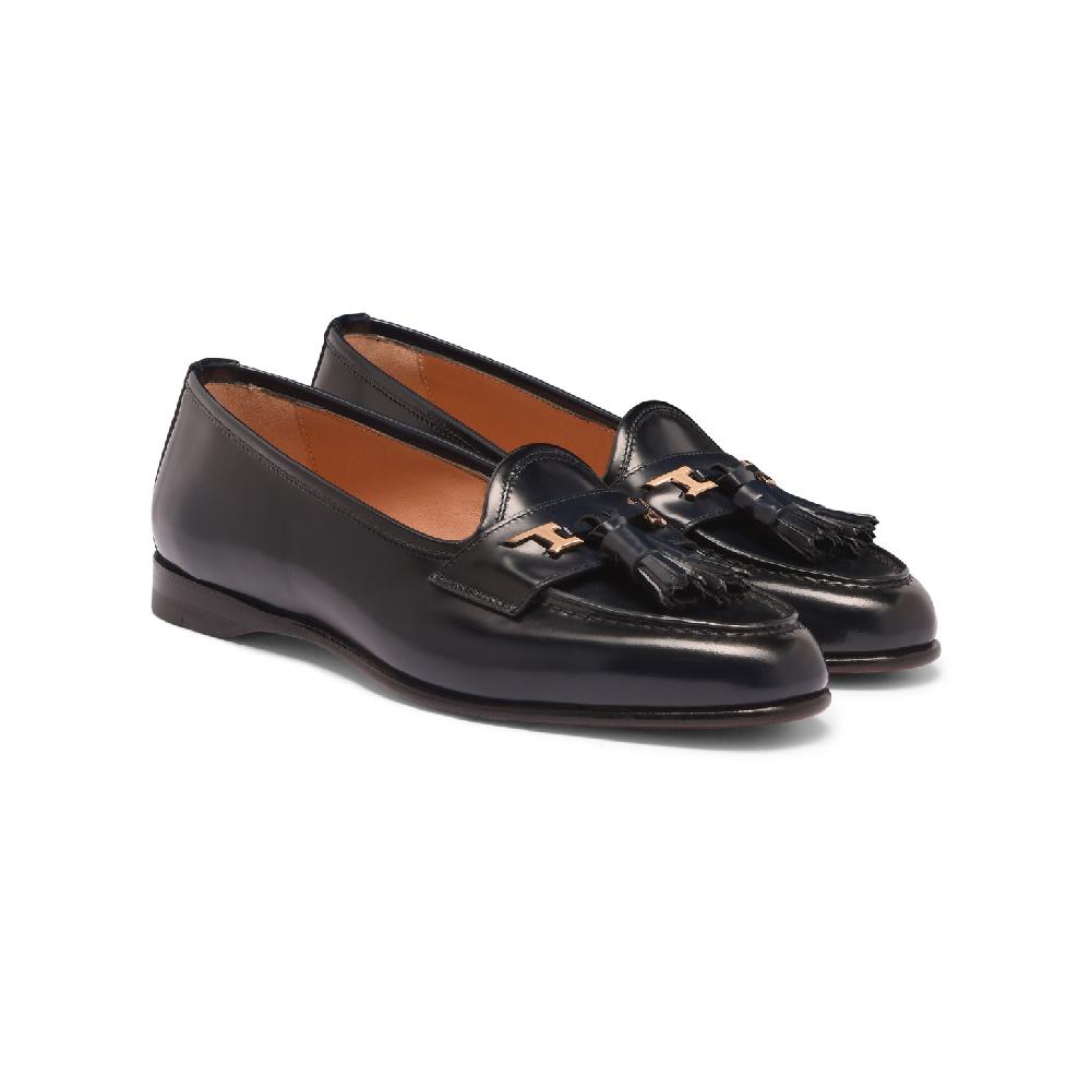 Santoni Mocassino Andrea con nappe da donna in pelle blu Negozi Online
