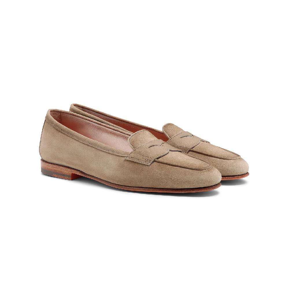 Santoni Mocassino Carla da donna in suede beige Acquista Ora