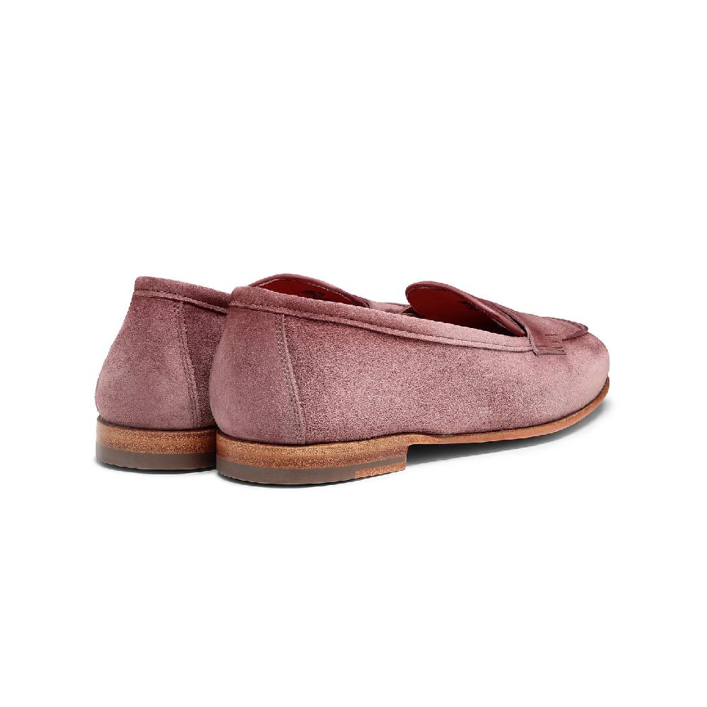 Santoni Mocassino Carla da donna in suede rosa Consegna Veloce