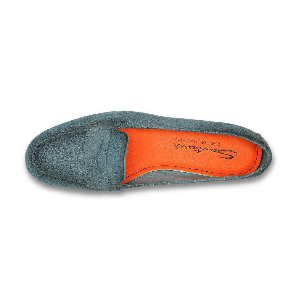 Santoni Mocassino Carla da donna in suede azzurro Promozione Limitata