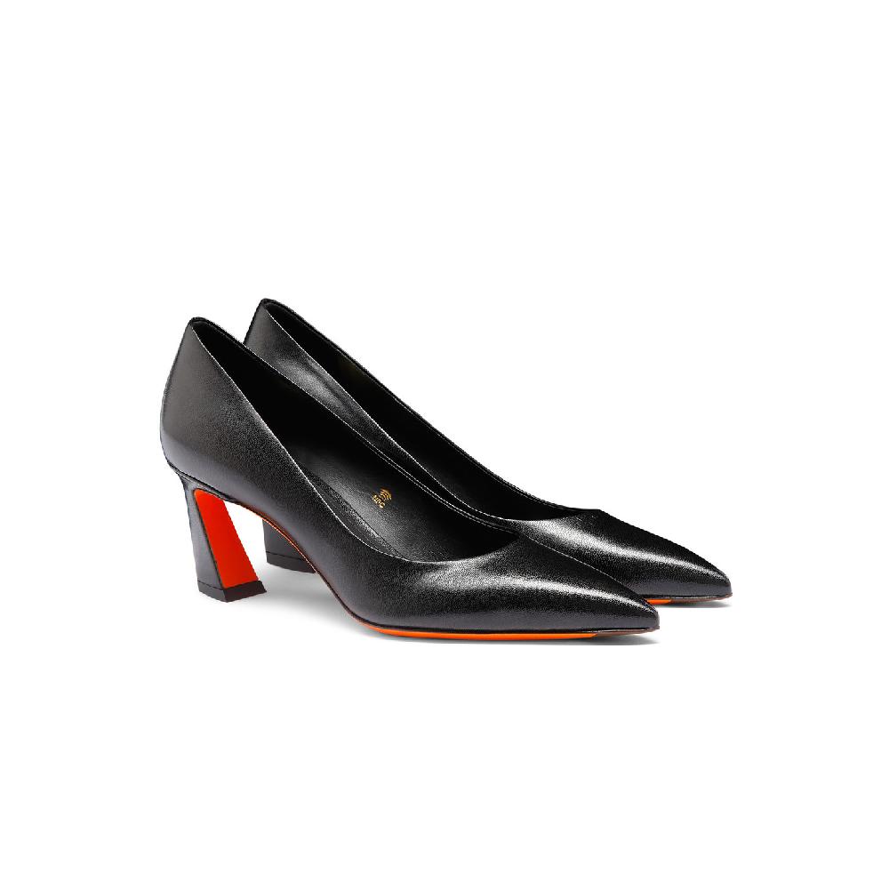 Santoni Décolletés tacco medio da donna in pelle nera Novità