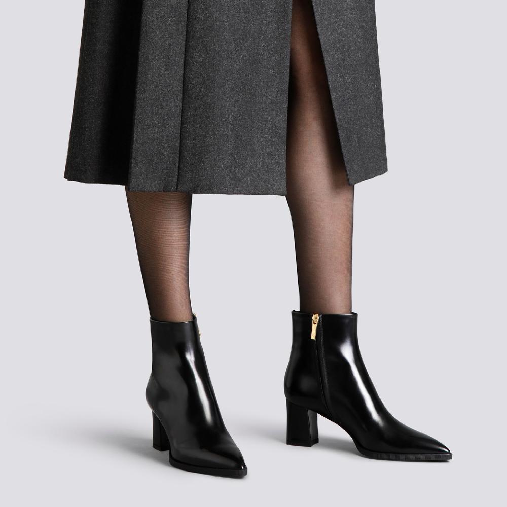 Santoni Stivaletto tacco medio da donna in pelle nera Prezzo Ridotto
