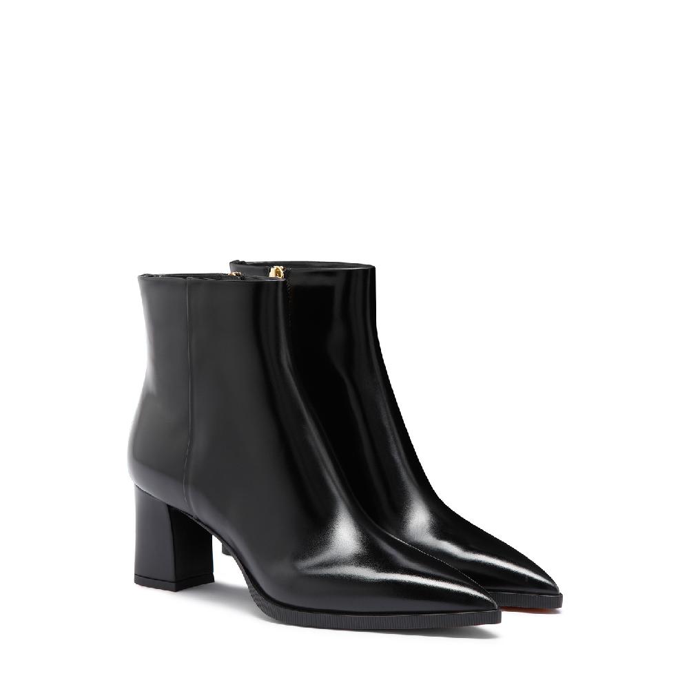 Santoni Stivaletto tacco medio da donna in pelle nera Prezzo Ridotto