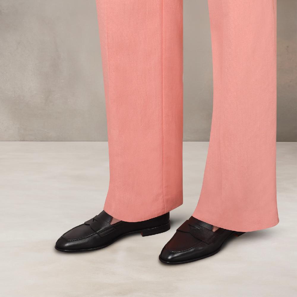 Santoni Mocassino penny da donna in pelle nera Offerta