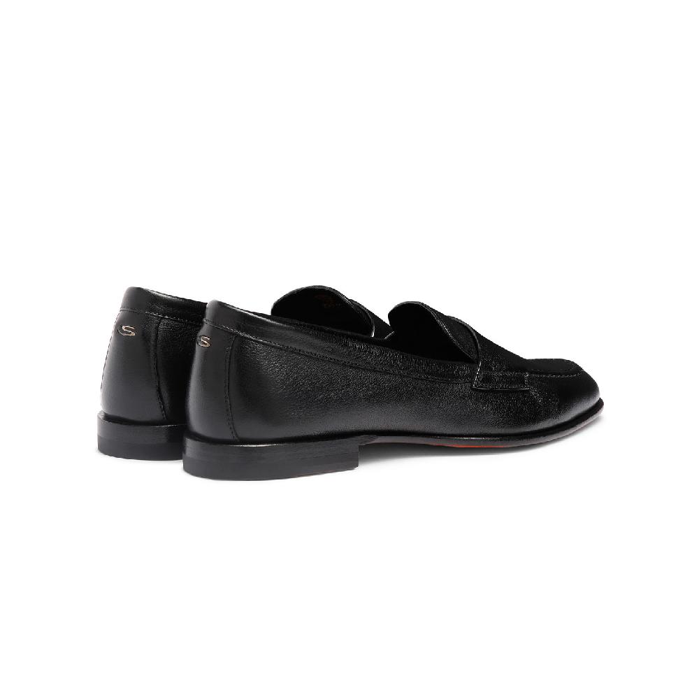 Santoni Mocassino penny da donna in pelle nera Offerta