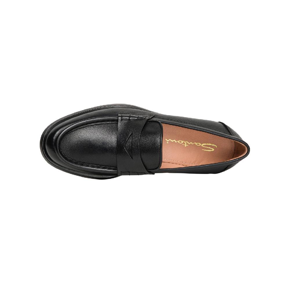 Santoni Mocassino penny da donna in pelle nera Novità