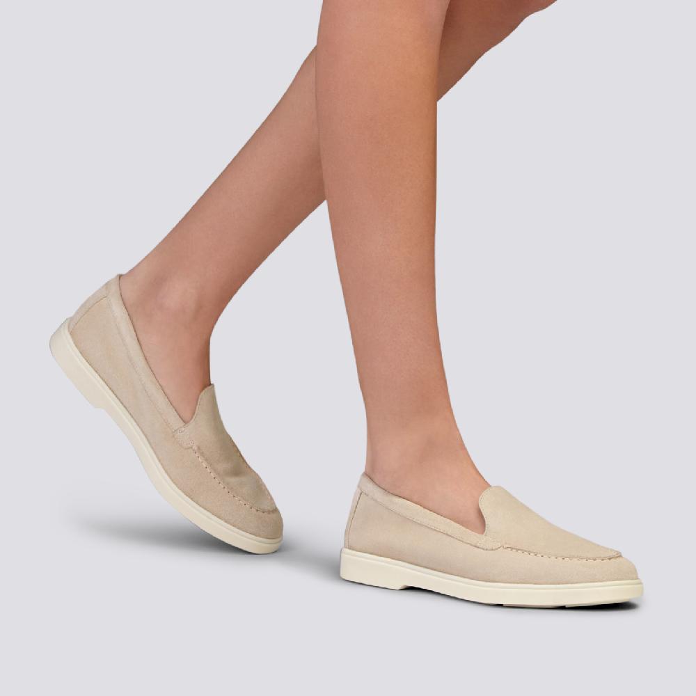 Santoni Mocassino da donna in suede rosa Outlet