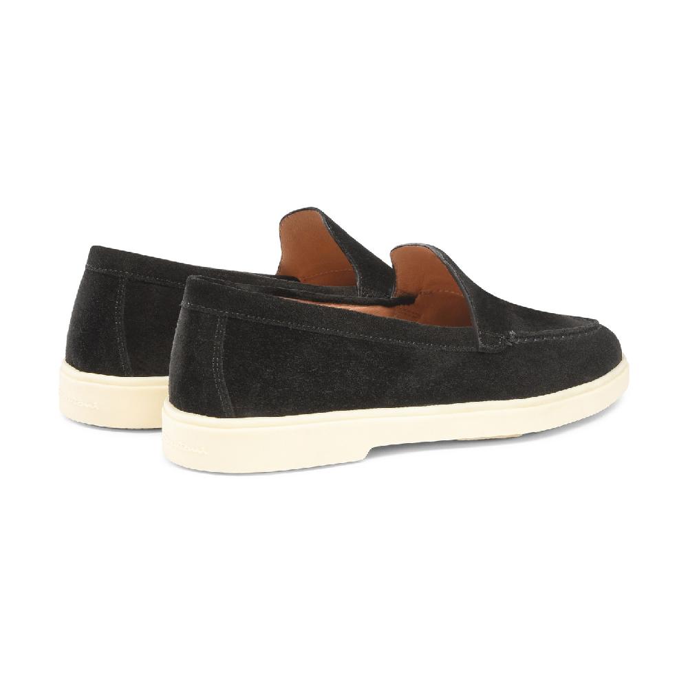 Santoni Mocassino da donna in suede nera Offerte