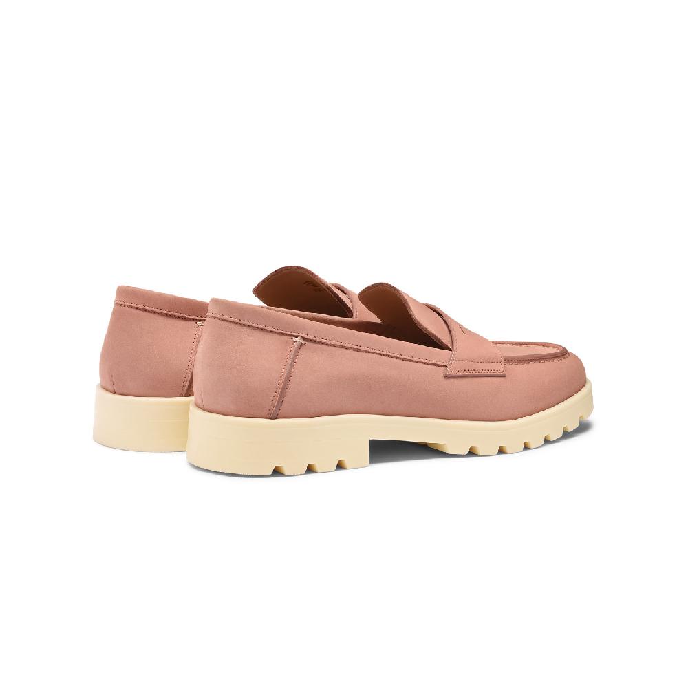 Santoni Mocassino penny da donna in nabuk rosa Saldi Di Fabbrica
