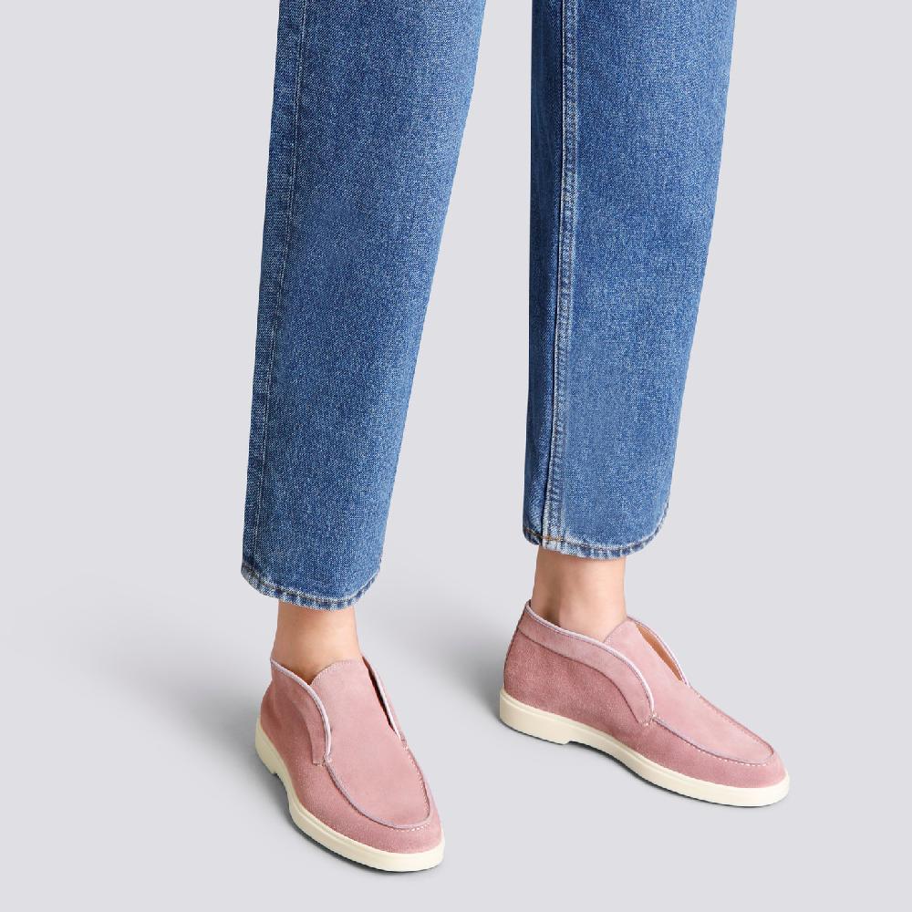 Santoni Stivaletto desert da donna in suede rosa In Saldo