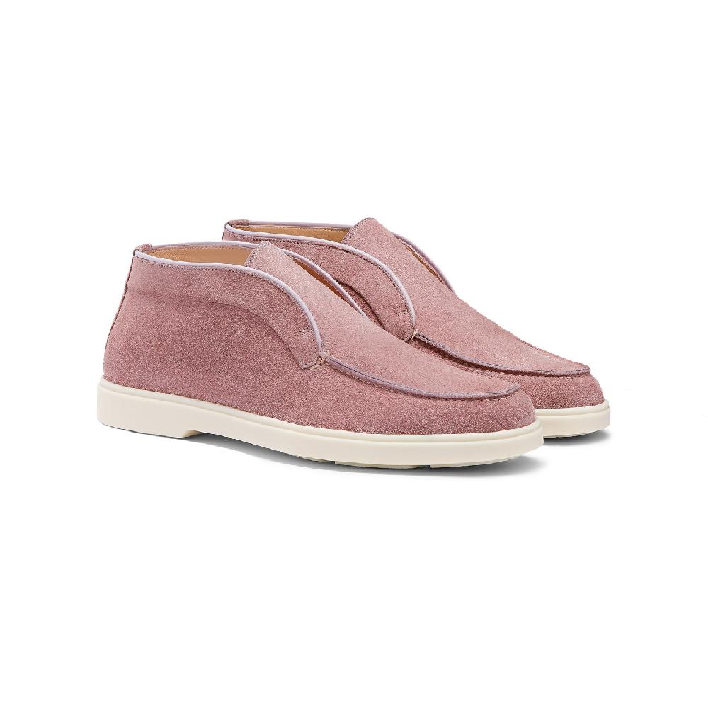 Santoni Stivaletto desert da donna in suede rosa In Saldo