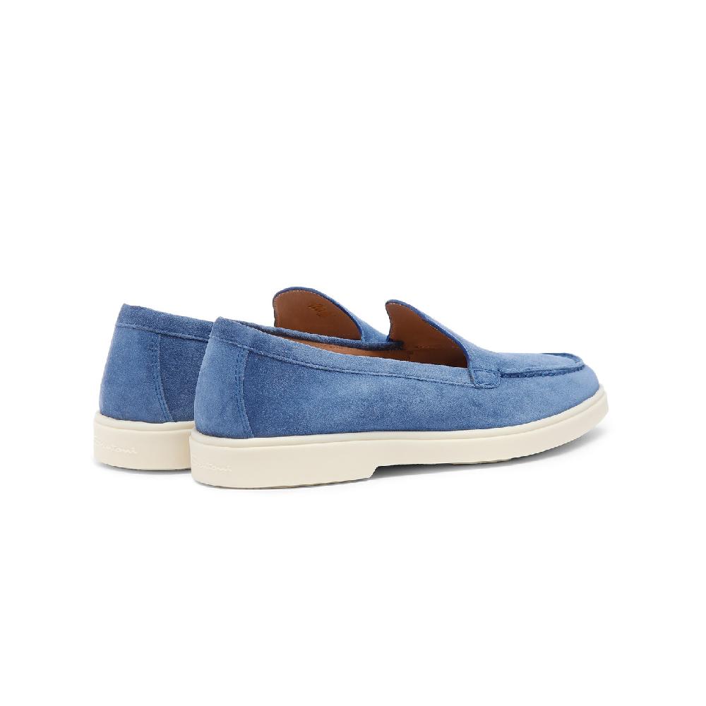 Santoni Mocassino da donna in suede blu In Linea
