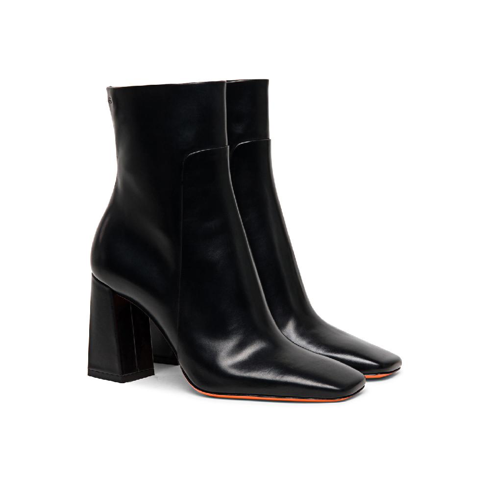 Santoni Stivaletto tacco alto da donna in pelle anticata nera Qualità