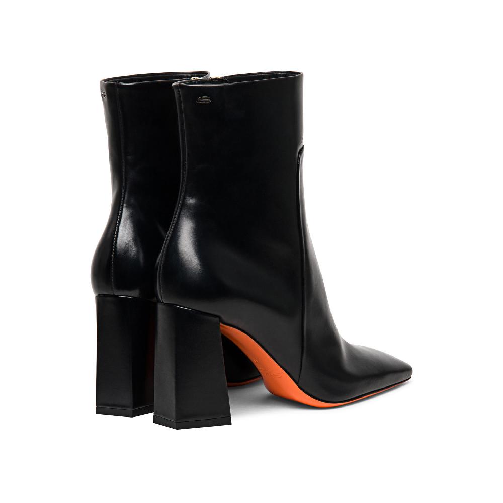 Santoni Stivaletto tacco alto da donna in pelle anticata nera Qualità