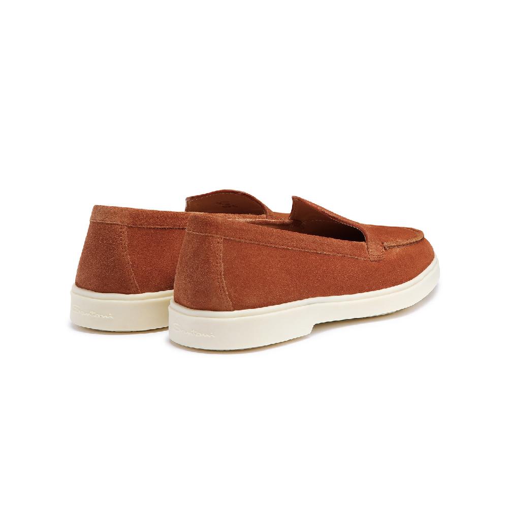 Santoni Mocassino da donna in suede arancione Pezzi Unici