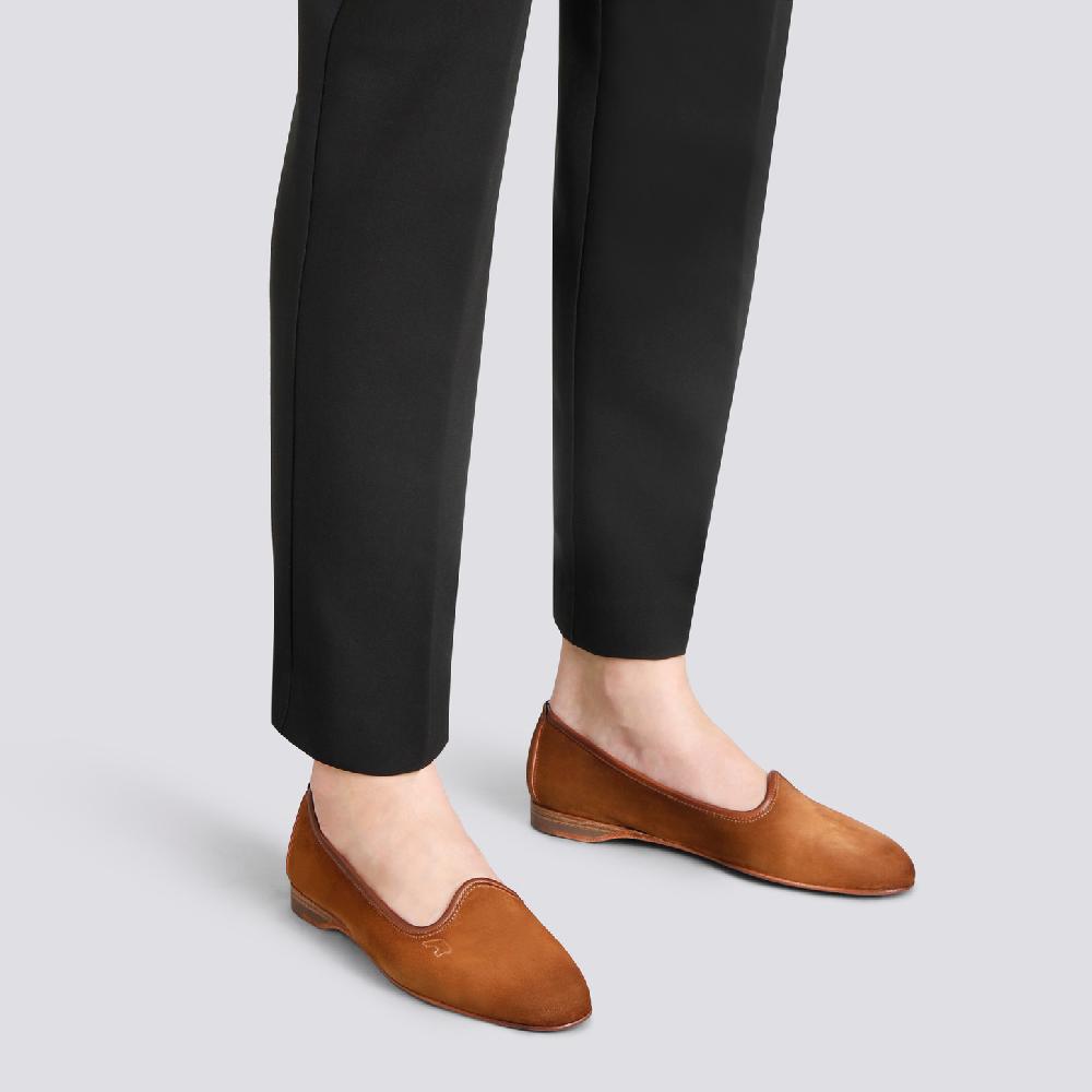 Santoni Mocassino da donna in suede marrone Promozione Limitata
