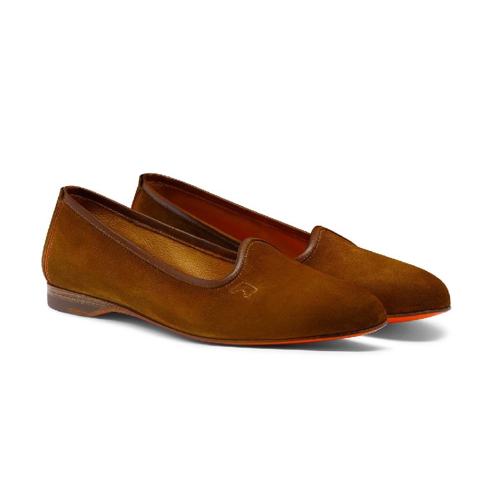 Santoni Mocassino da donna in suede marrone Promozione Limitata