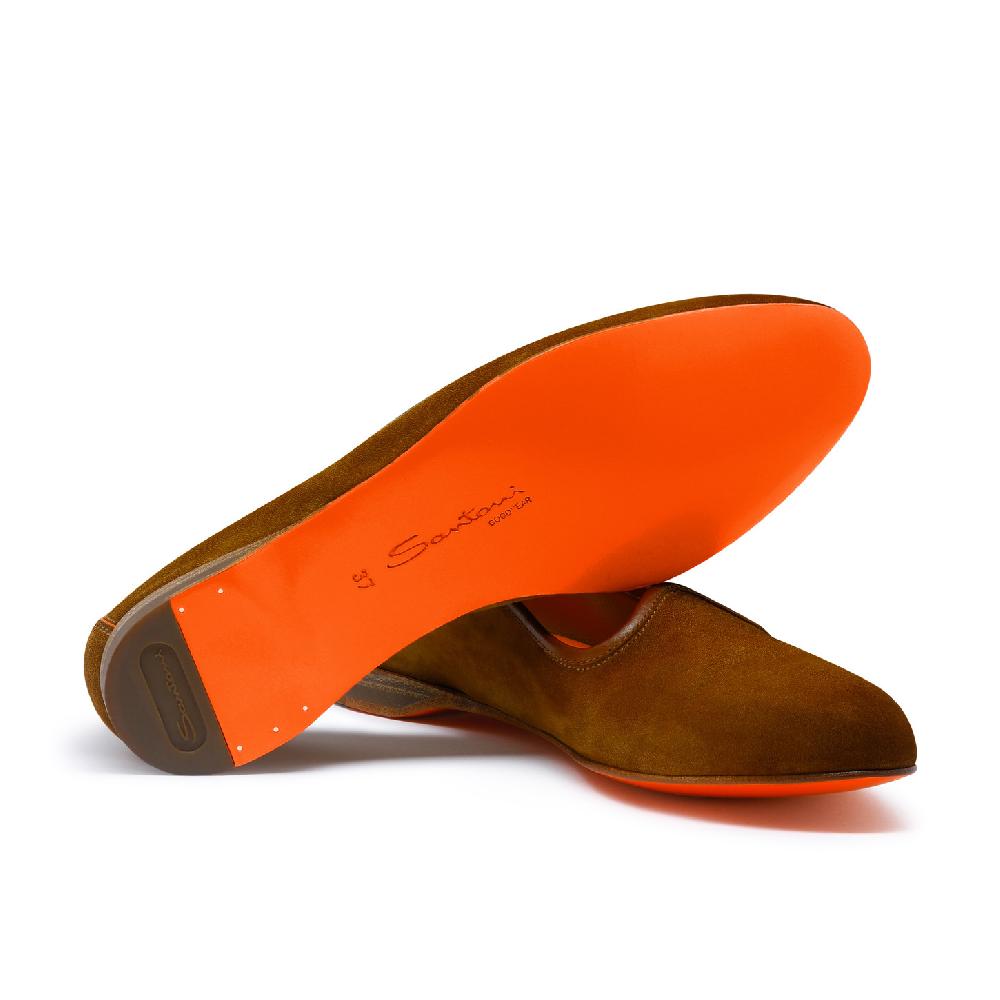 Santoni Mocassino da donna in suede marrone Promozione Limitata