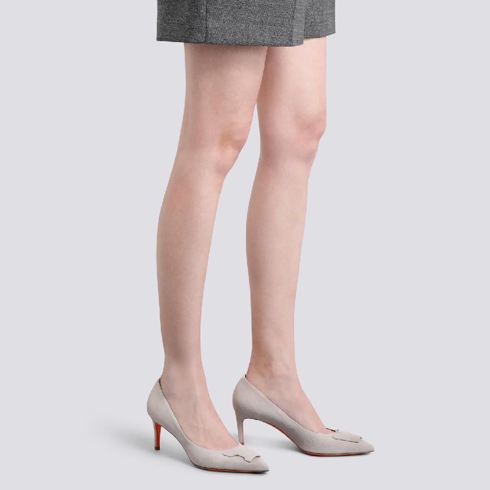 Santoni Décolletés tacco medio Santoni Sibille da donna in suede beige Affare Del Giorno