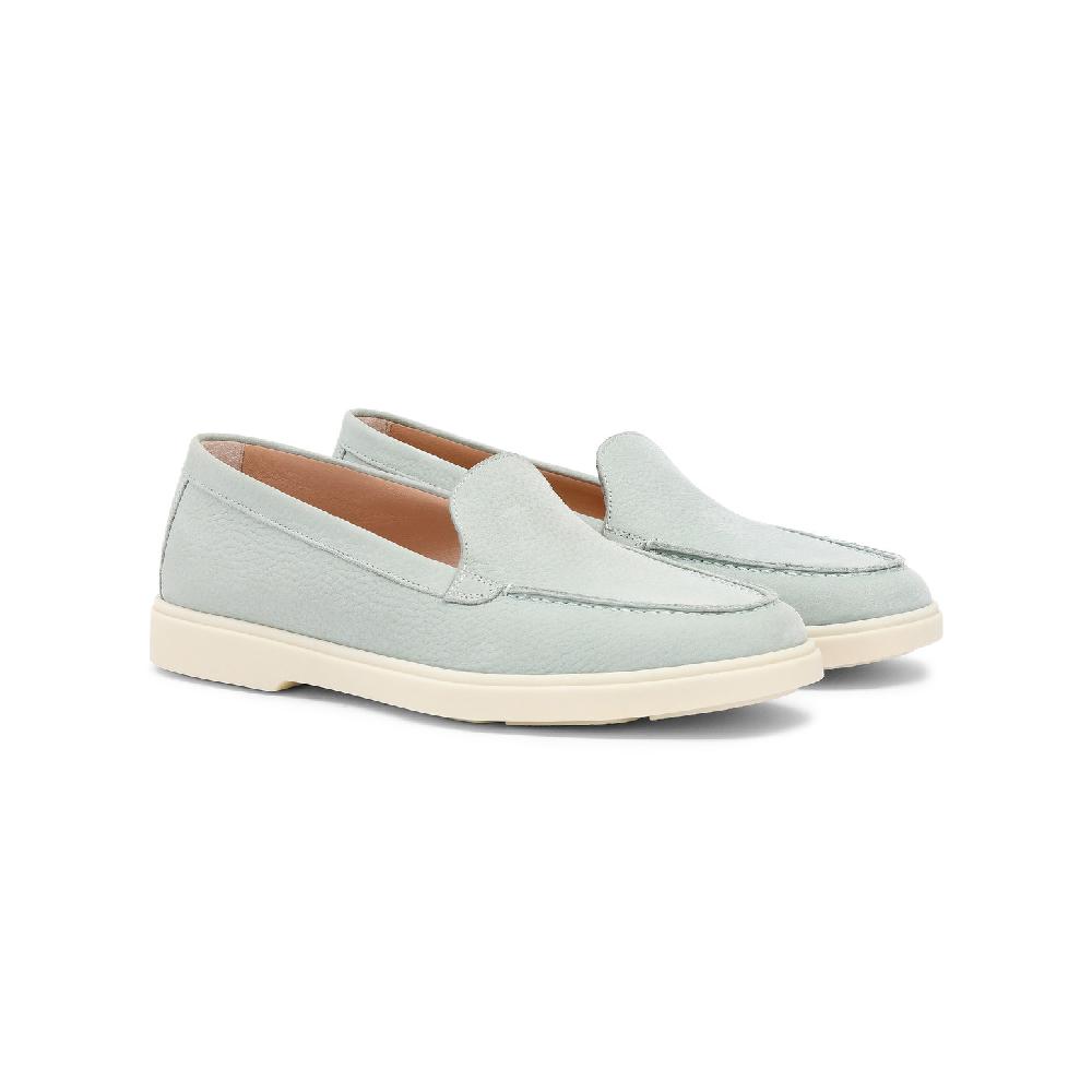 Santoni Mocassino da donna in nabuk azzurro Prezzo Ridotto