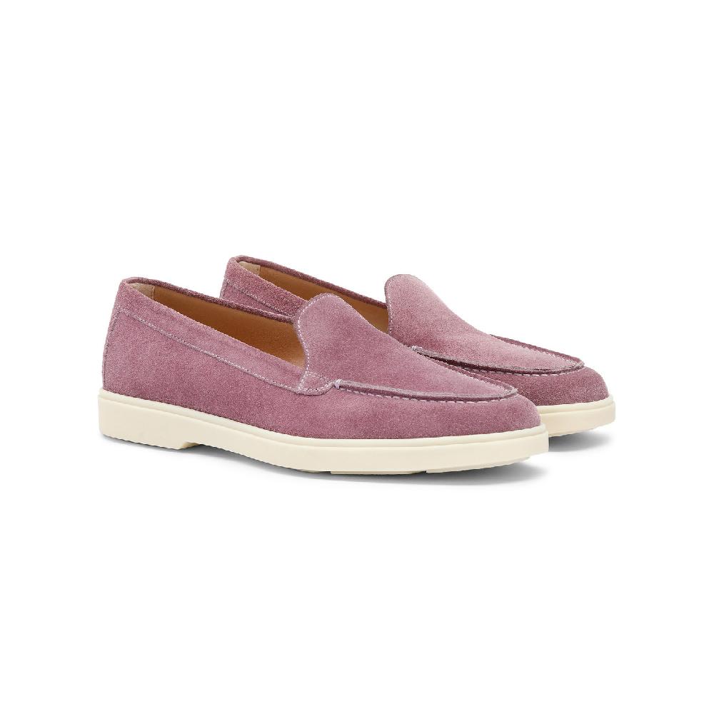 Santoni Mocassino da donna in suede viola Sottocosto