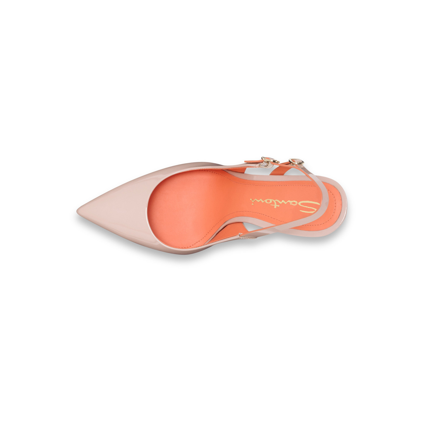 Santoni Slingback tacco alto da donna in vernice rosa Presa