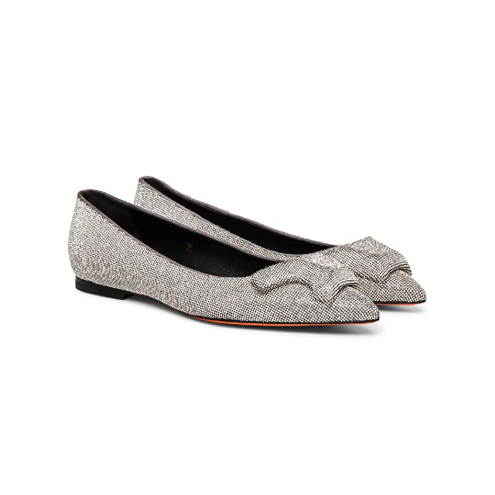 Santoni Ballerina da donna in strass argento Offerta