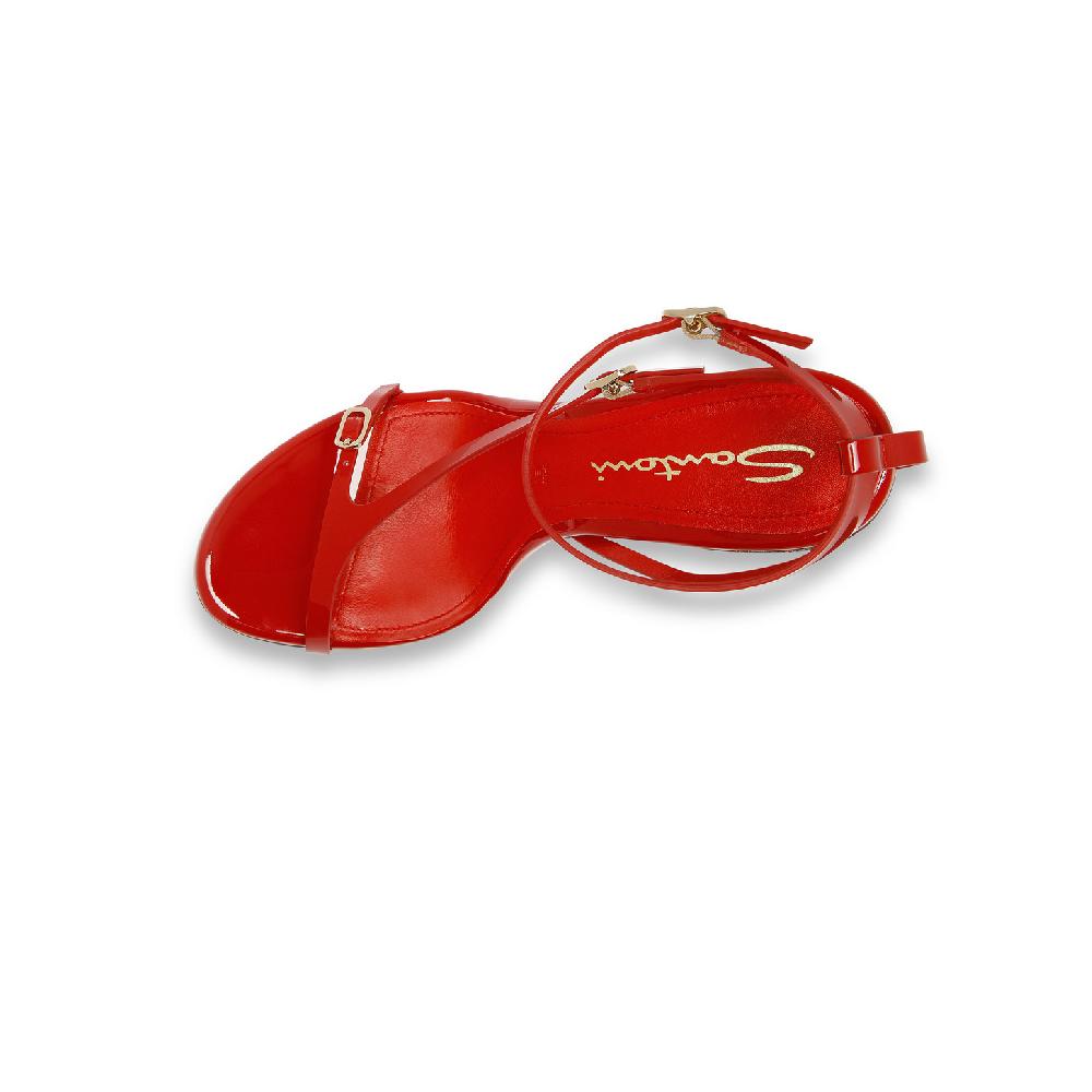 Santoni Sandalo tacco alto da donna in vernice rossa Online