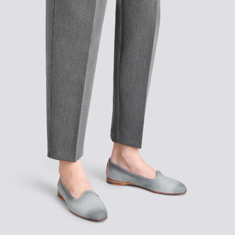 Santoni Mocassino da donna in suede azzurro Outlet
