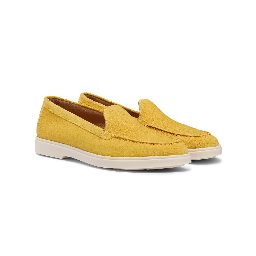 Santoni Mocassino da donna in suede giallo Vendita Calda