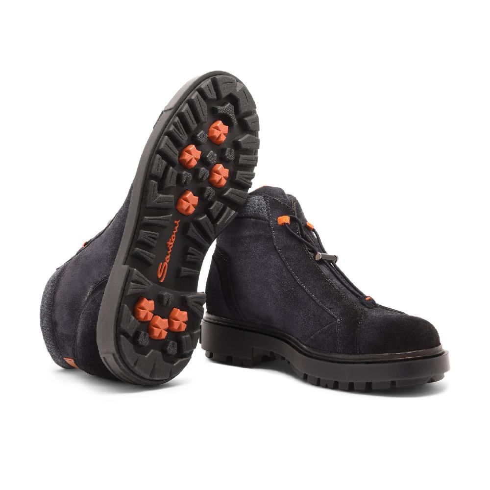 Santoni Scarponcino da montagna da uomo in suede blu Prezzo Ridotto