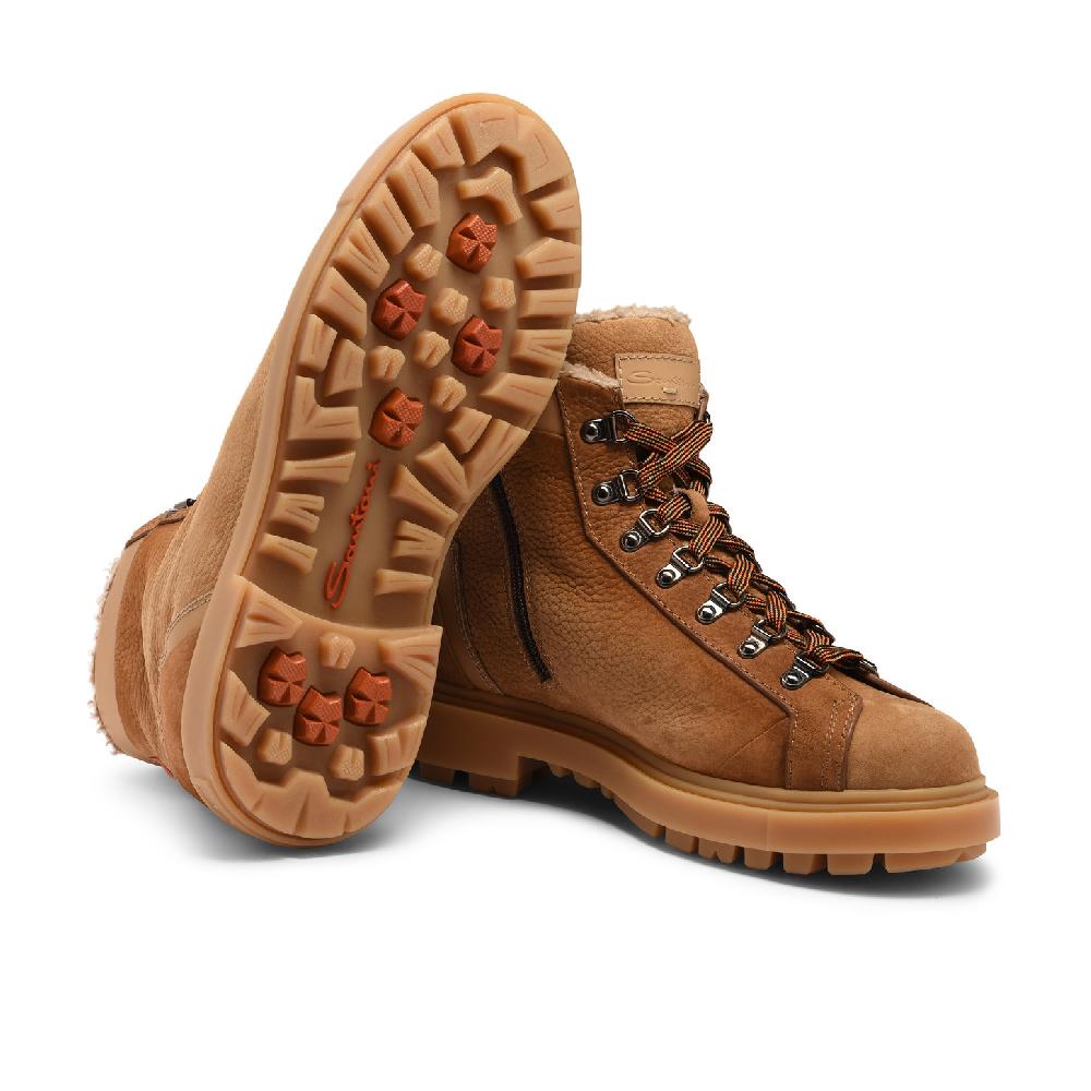 Santoni Scarponcino da montagna da uomo in nabuk marrone Convenienza