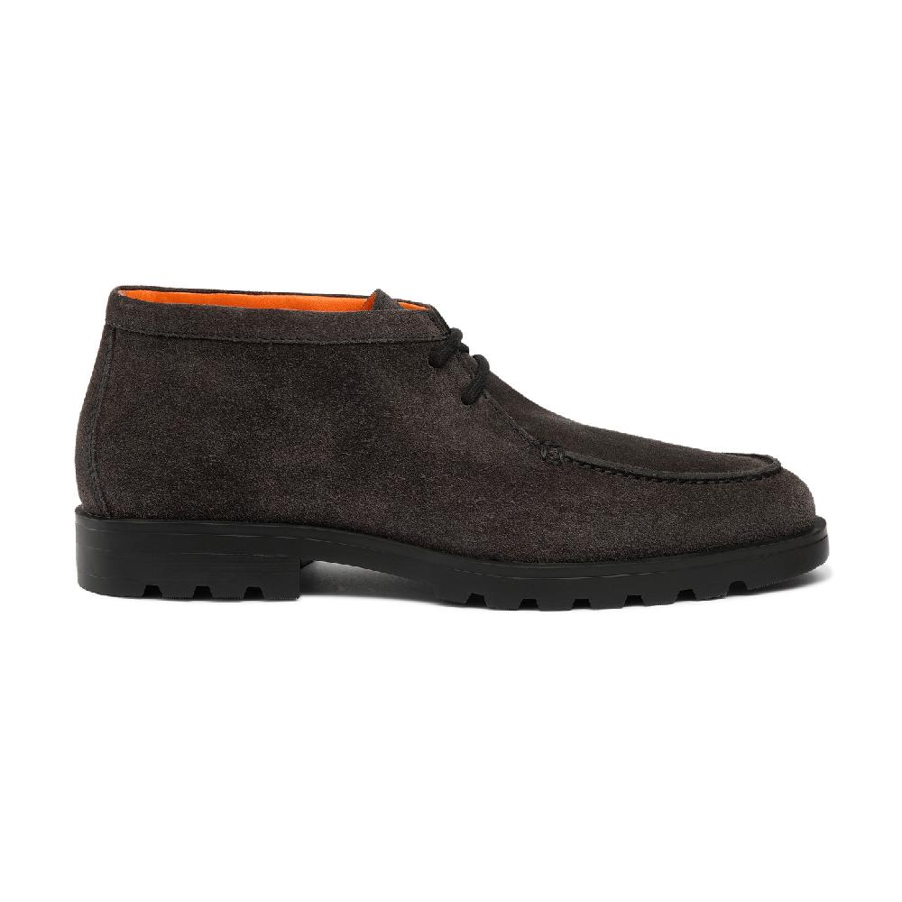 Santoni Stivaletto desert da uomo in suede grigio