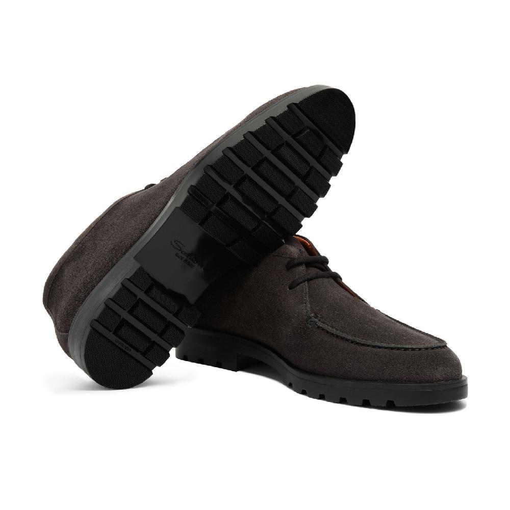 Santoni Stivaletto desert da uomo in suede grigio Sconto