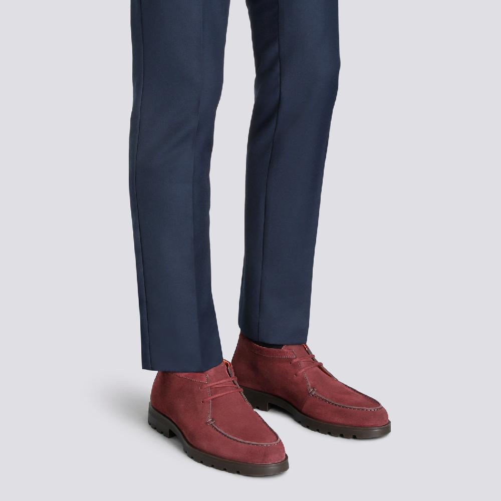 Santoni Stivaletto desert da uomo in suede rosso Offerta