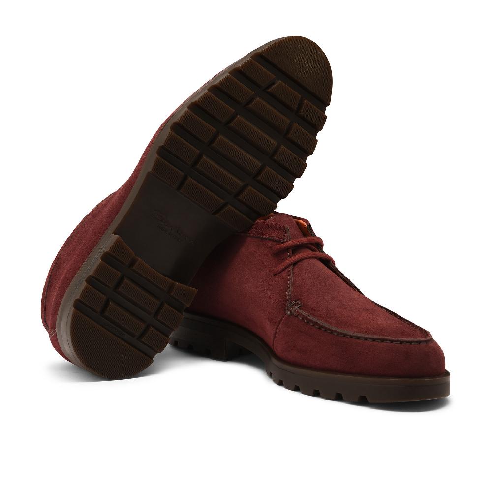 Santoni Stivaletto desert da uomo in suede rosso Offerta