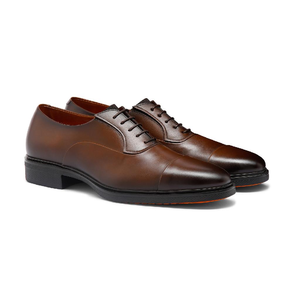 Santoni Stringata Easy da uomo in pelle testa di moro I Più Venduti