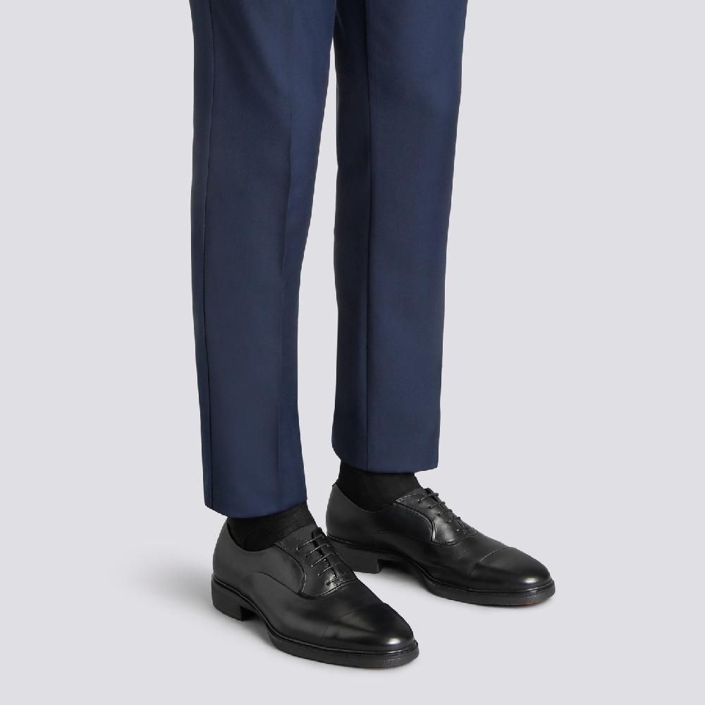Santoni Stringata Easy da uomo in pelle nera Vendite Flash