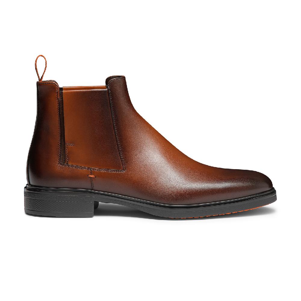 Santoni Stivaletto Easy da uomo in pelle testa di moro